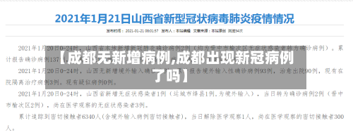 【成都无新增病例,成都出现新冠病例了吗】-第1张图片