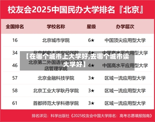 【在哪个城市上大学好,去哪个城市读大学好】
