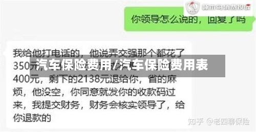 汽车保险费用/汽车保险费用表
