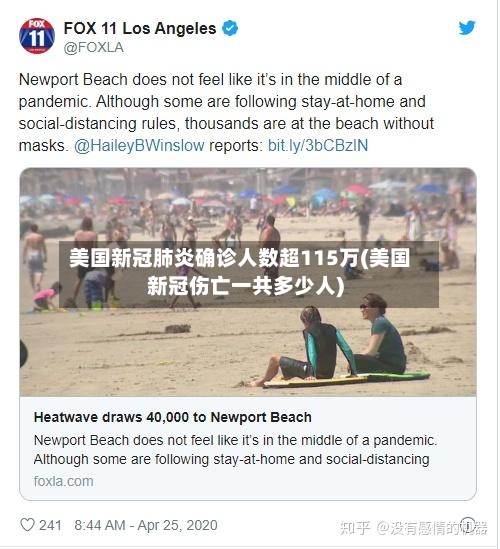 美国新冠肺炎确诊人数超115万(美国新冠伤亡一共多少人)-第2张图片