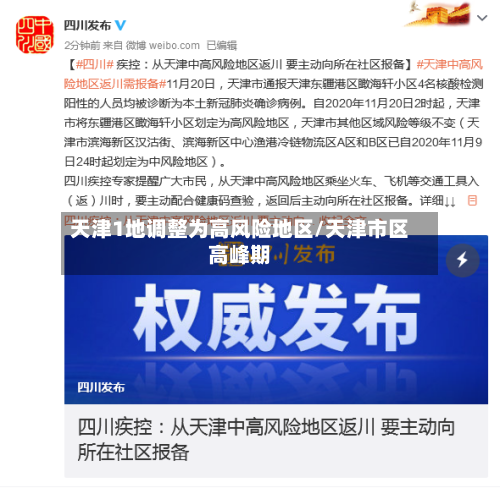 天津1地调整为高风险地区/天津市区高峰期