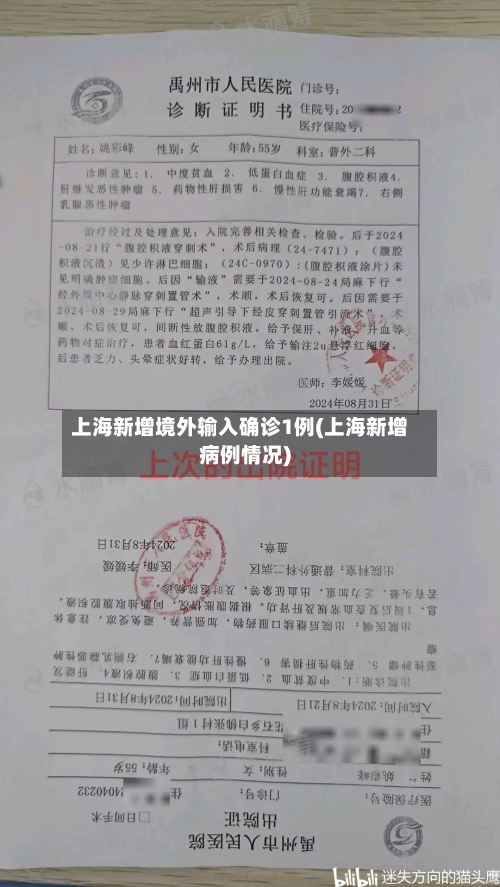 上海新增境外输入确诊1例(上海新增病例情况)