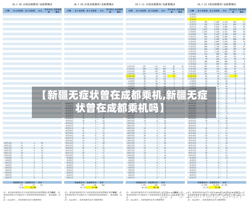 【新疆无症状曾在成都乘机,新疆无症状曾在成都乘机吗】