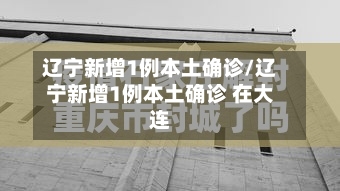 辽宁新增1例本土确诊/辽宁新增1例本土确诊 在大连-第3张图片