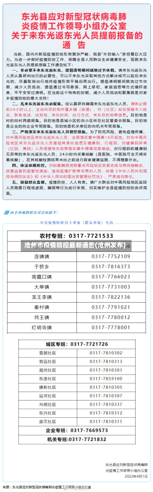 沧州市疫情防控最新通告(沧州发布)