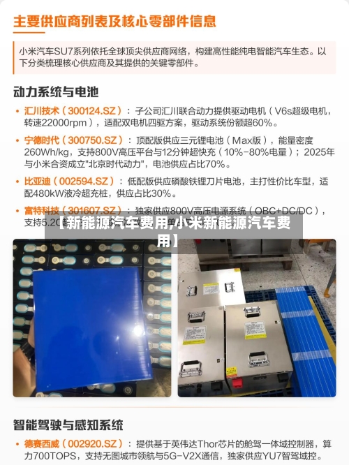 【新能源汽车费用,小米新能源汽车费用】