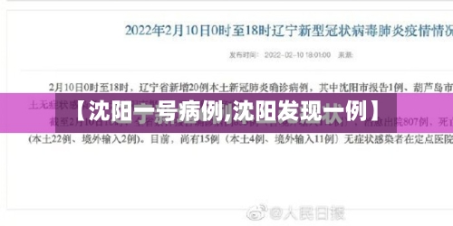 【沈阳一号病例,沈阳发现一例】-第2张图片