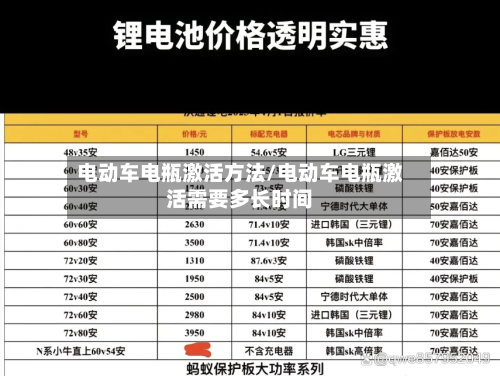 电动车电瓶激活方法/电动车电瓶激活需要多长时间