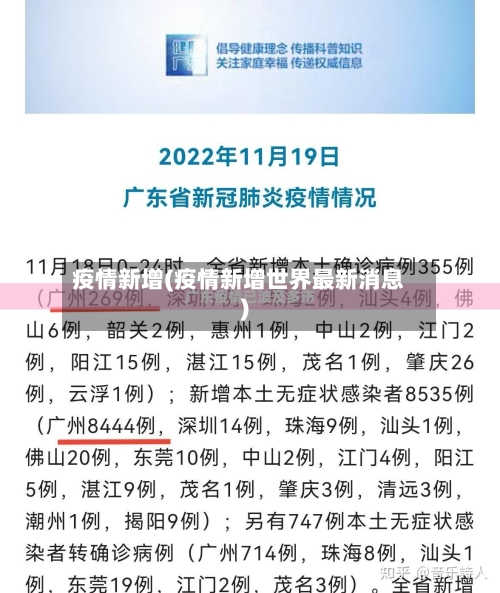 疫情新增(疫情新增世界最新消息)